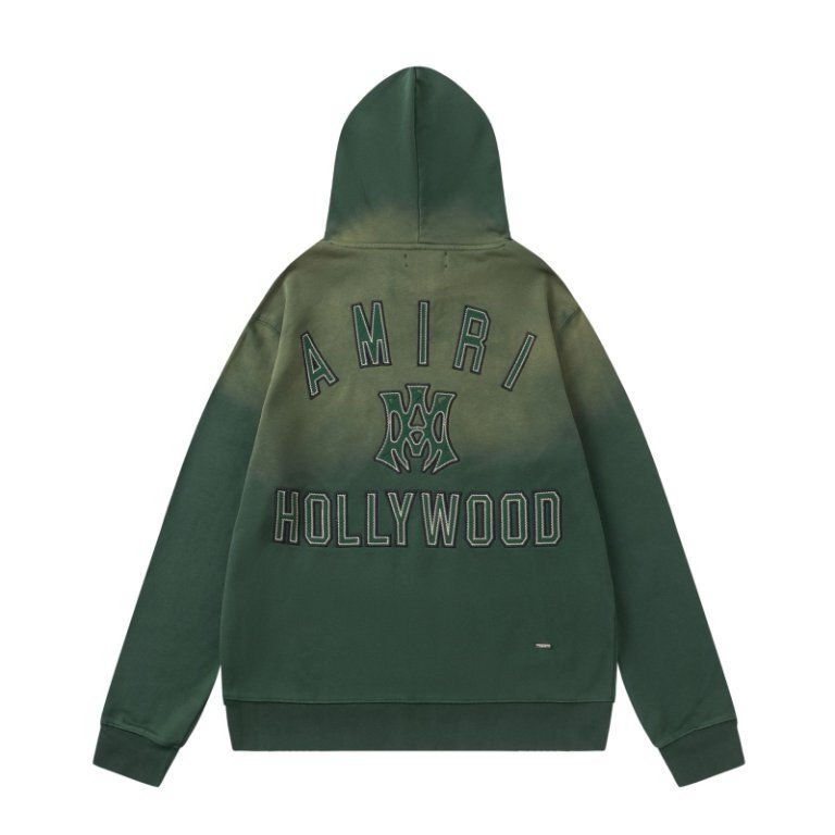 Amiri Front & Back Logo Hollywood Hoodie In Green