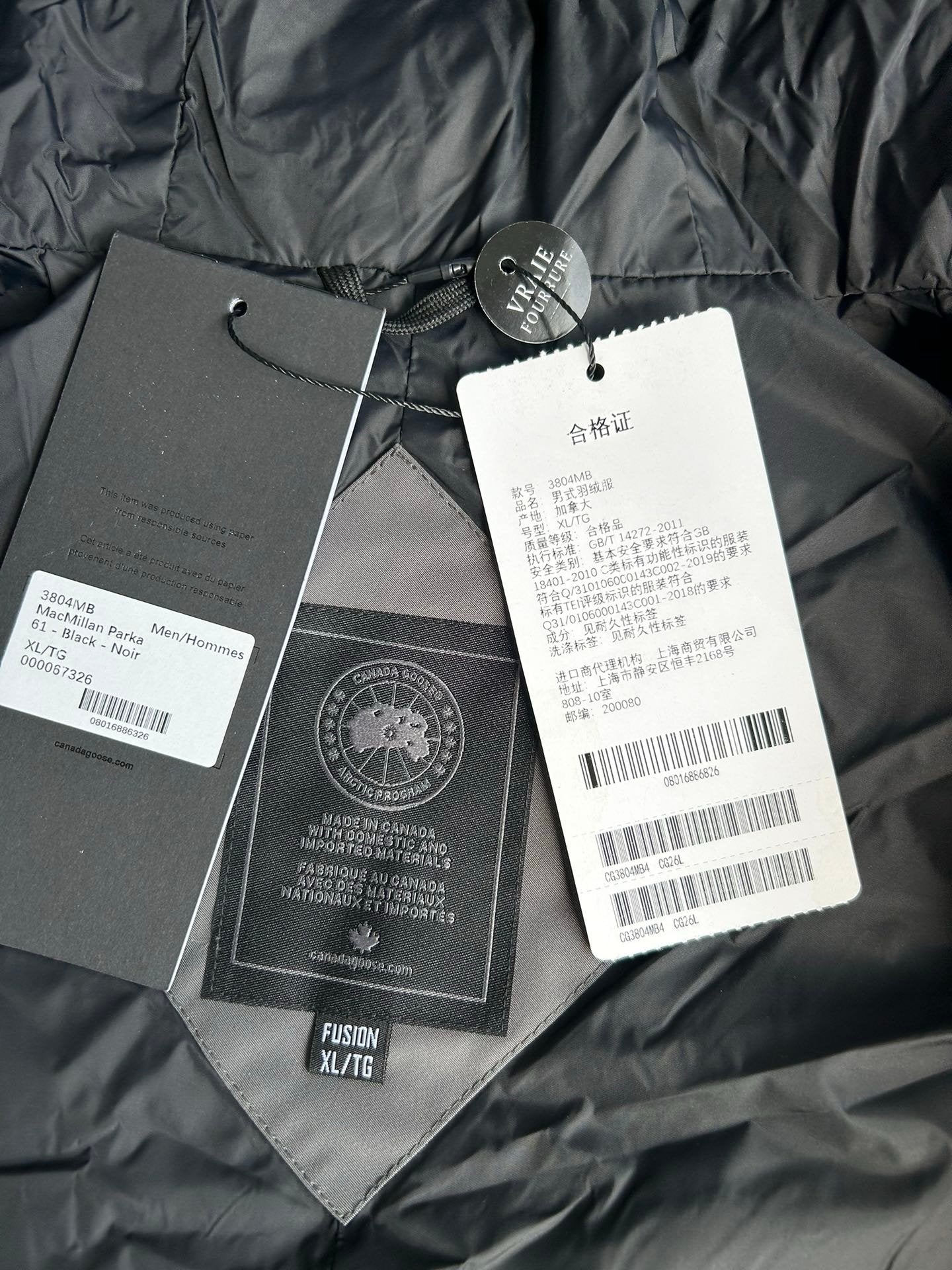 Canada Goose MacMillan Graphite Jacket Black Label