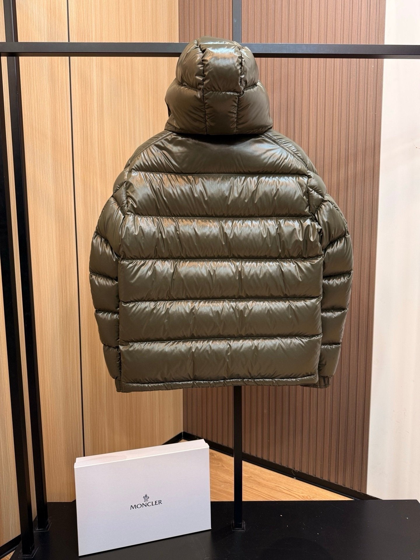 Moncler Maya Hooded Down Jacket Olive Green