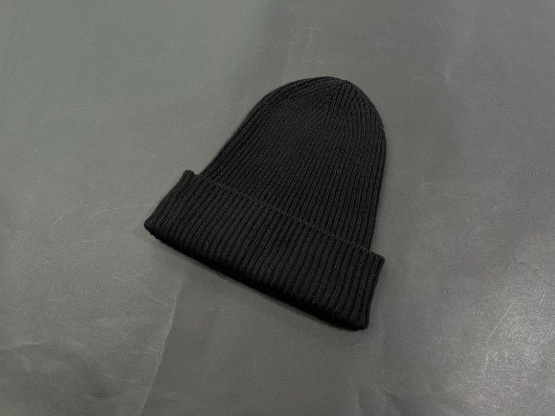 Louis Vuitton Black Wool Mini Logo Beanie