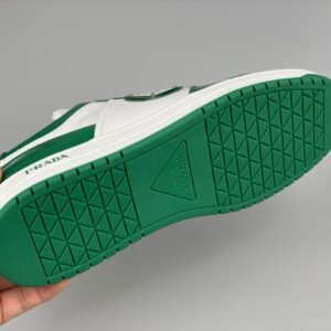 Prada Downtown Leather White Green Re-Nylon