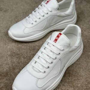 Prada Americas Cup Full Leather White Trainers