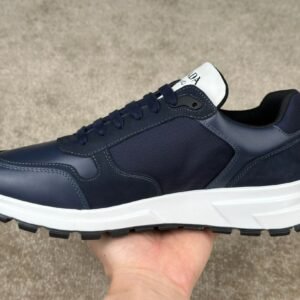 Prada Leather & Re-Nylon Navy White