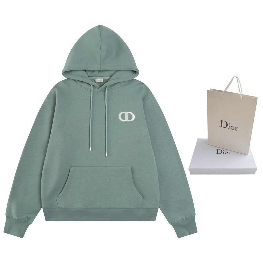 Dior CD Icon Hooded Sweatshirt In Mint Green