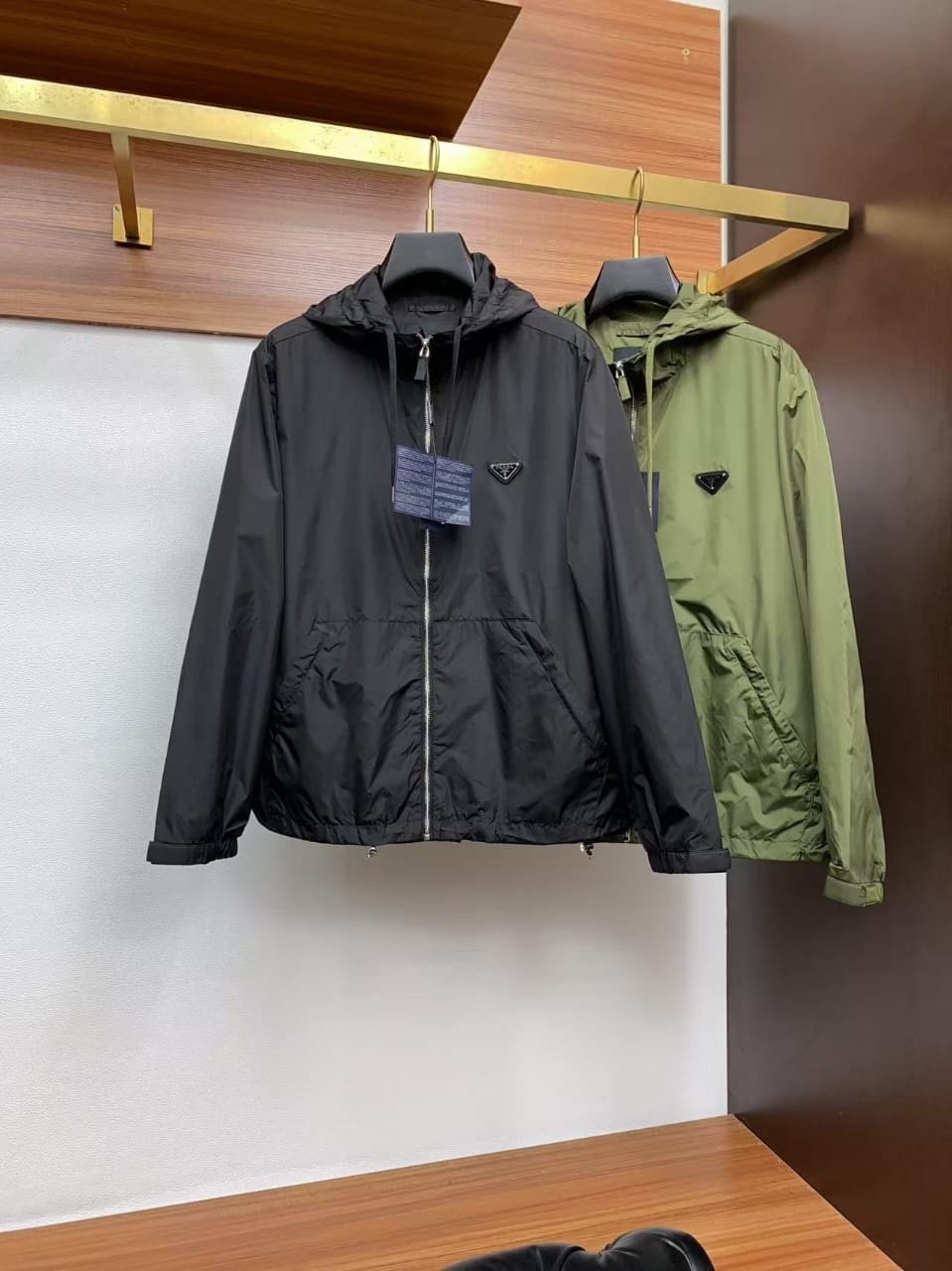 Prada Re-Nylon Hooded Jacket Green