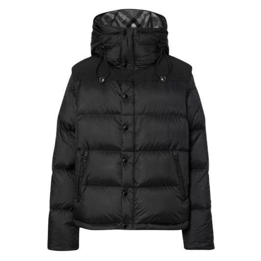 Burberry Lockwell Hooded Check Down Jacket Black