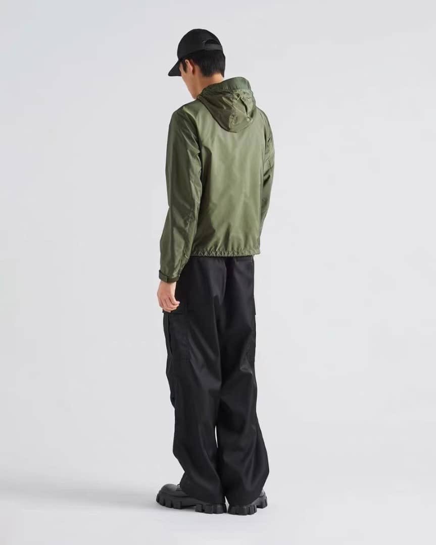 Prada Re-Nylon Hooded Jacket Green