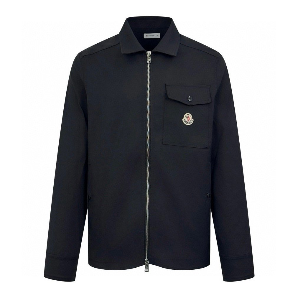 Moncler Black Stretch-Cotton Collared Jacket