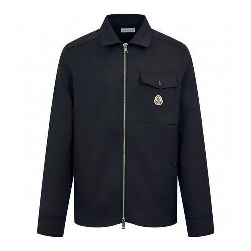 Moncler Black Stretch-Cotton Collared Jacket