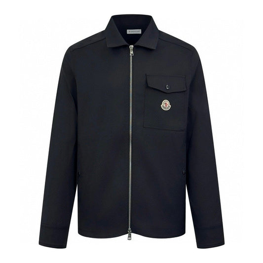 Moncler Black Stretch-Cotton Collared Jacket