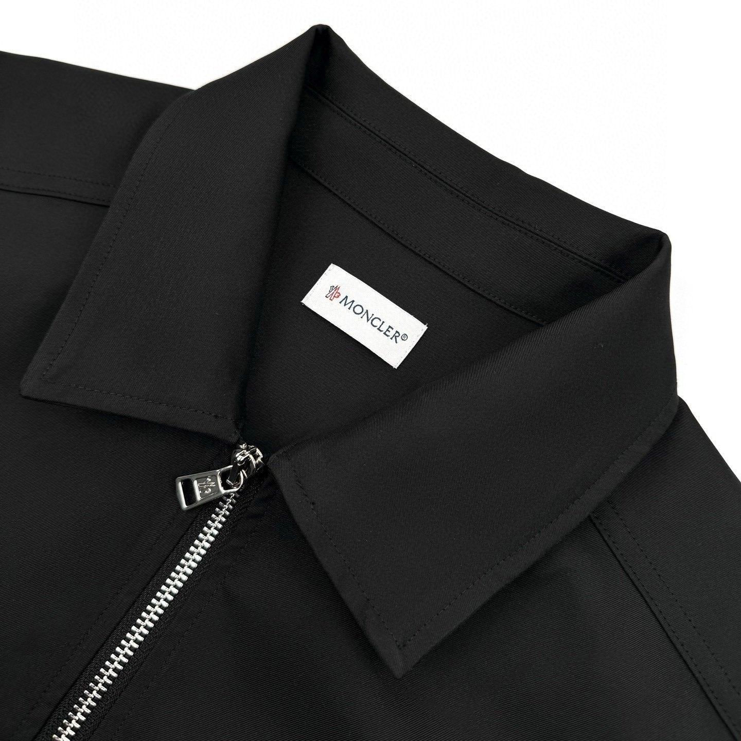 Moncler Black Stretch-Cotton Collared Jacket