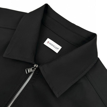 Moncler Black Stretch-Cotton Collared Jacket