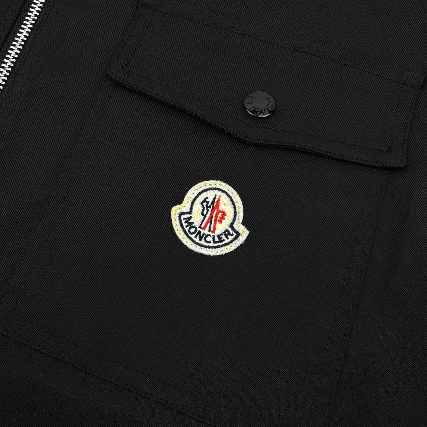 Moncler Black Stretch-Cotton Collared Jacket
