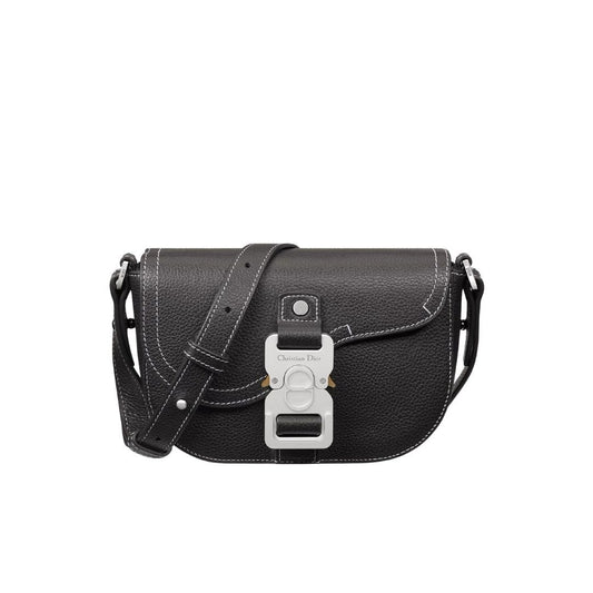 Dior Leather Mini Saddle Messenger Bag Black