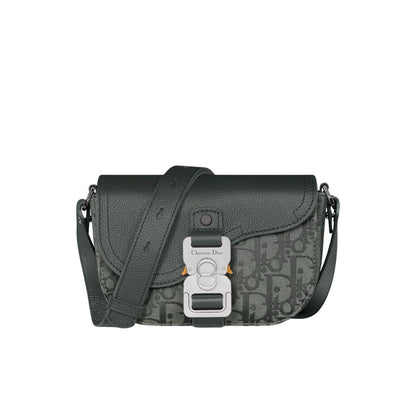 Dior Oblique Mini Saddle Messenger Bag Grey