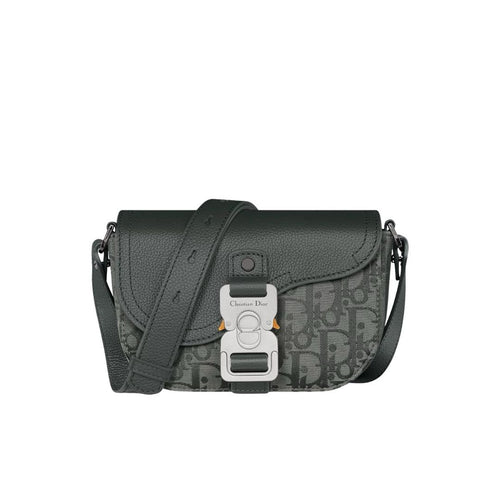 Dior Oblique Mini Saddle Messenger Bag Grey