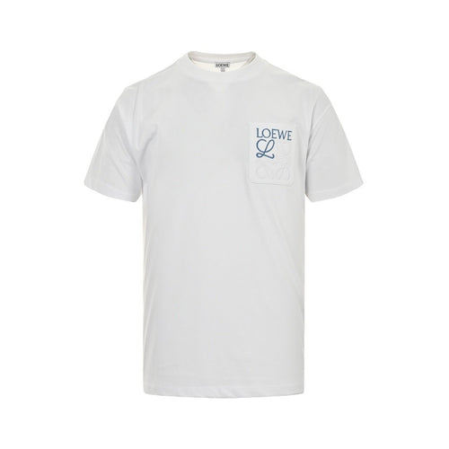 Loewe Relaxed Fit T-Shirt in Cotton White Blue