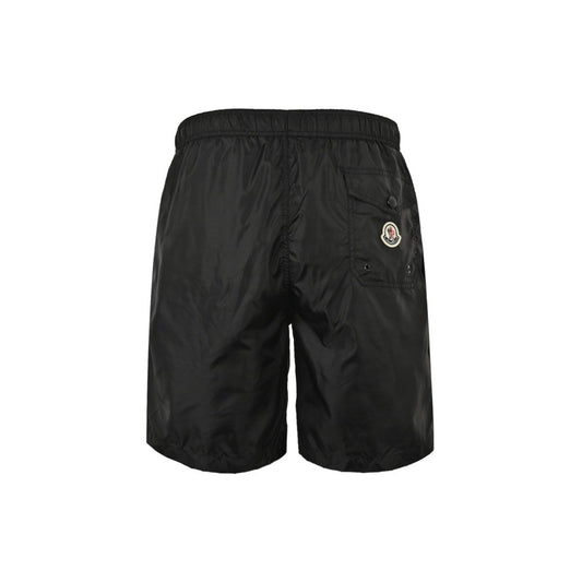Moncler Backpocket Logo Black Swimshorts