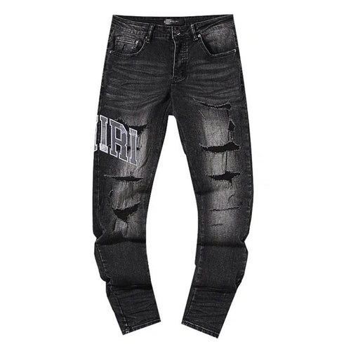 Amiri Grey Logo Jeans Black Slim Fit