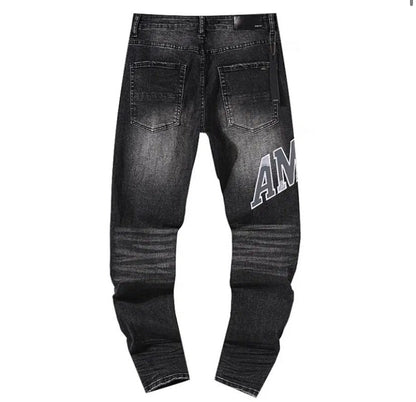 Amiri Grey Logo Jeans Black Slim Fit
