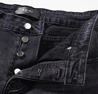 Amiri Grey Logo Jeans Black Slim Fit