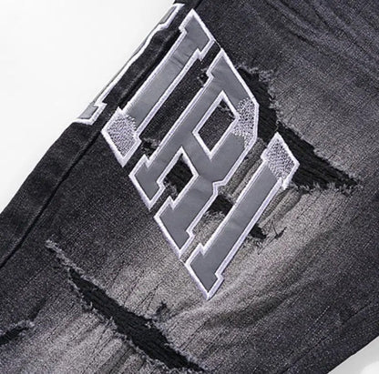 Amiri Grey Logo Jeans Black Slim Fit