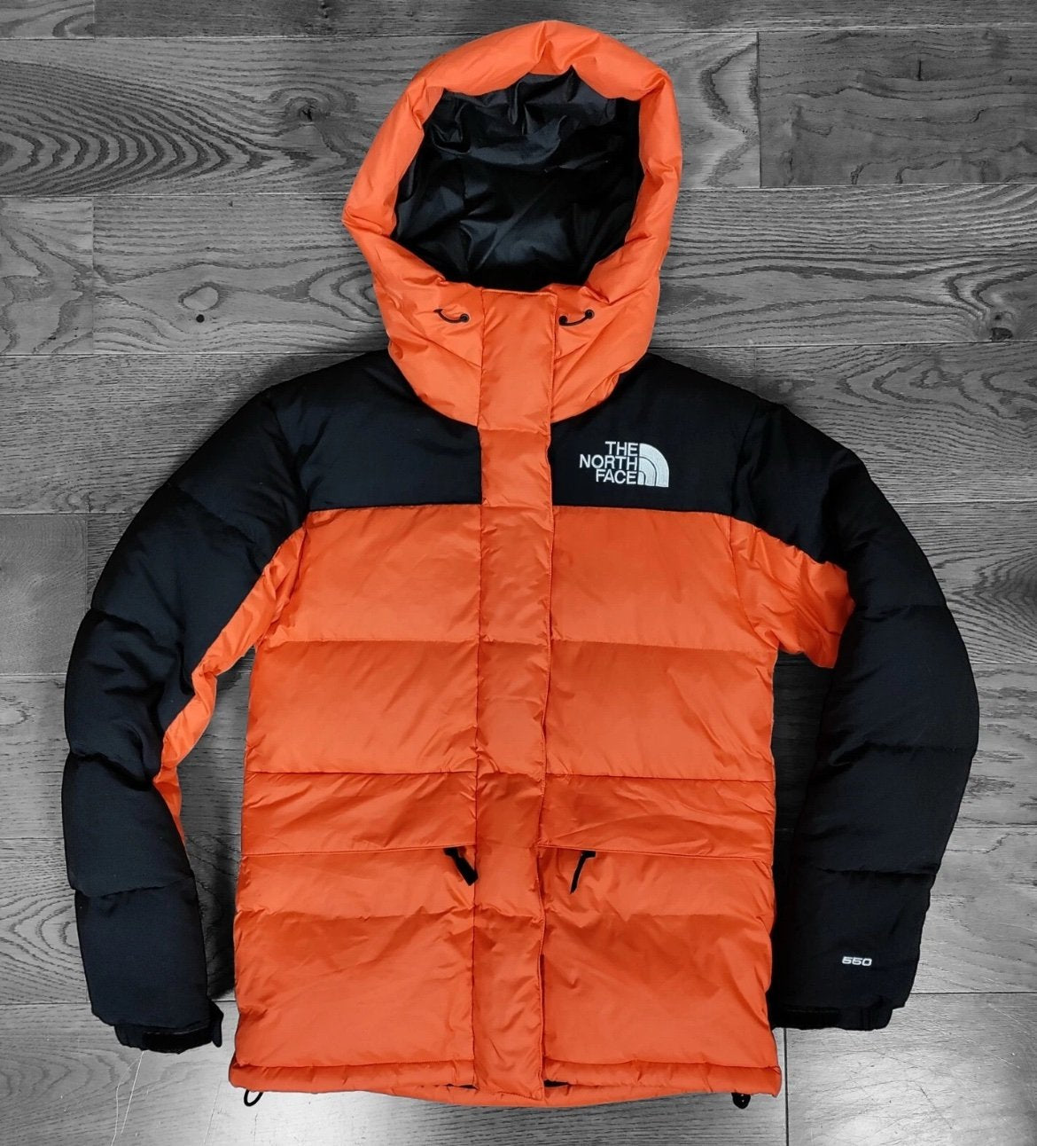 The North Face Himalayan Down Jacket In Orange/Black