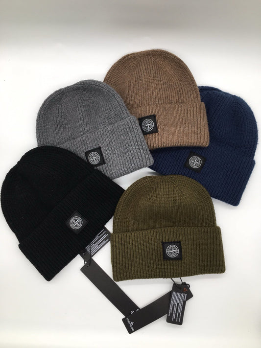 Stone Island Mini Logo Patch Wool Beanie