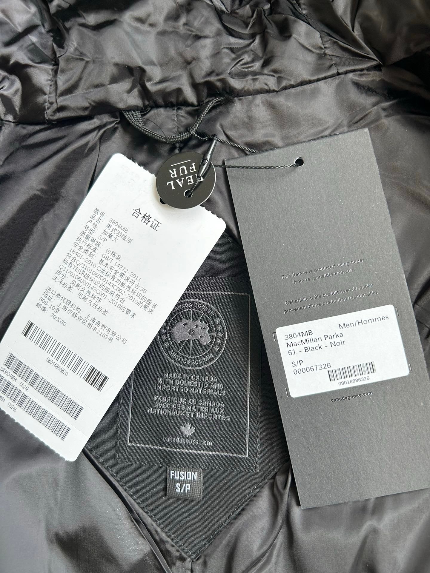 Canada Goose MacMillan Black Jacket Black Label