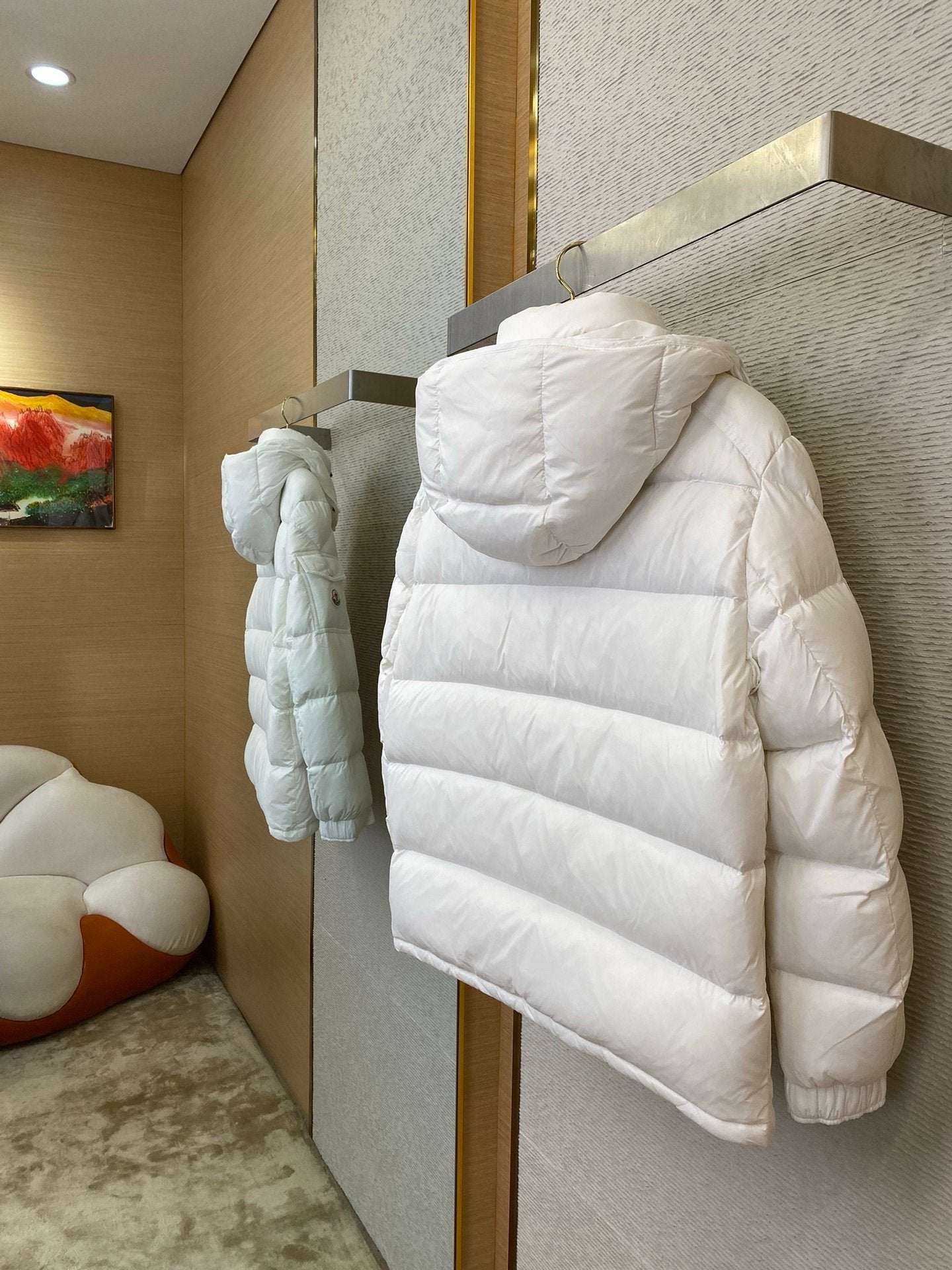 Moncler Maya  Hooded Down Jacket Off-White