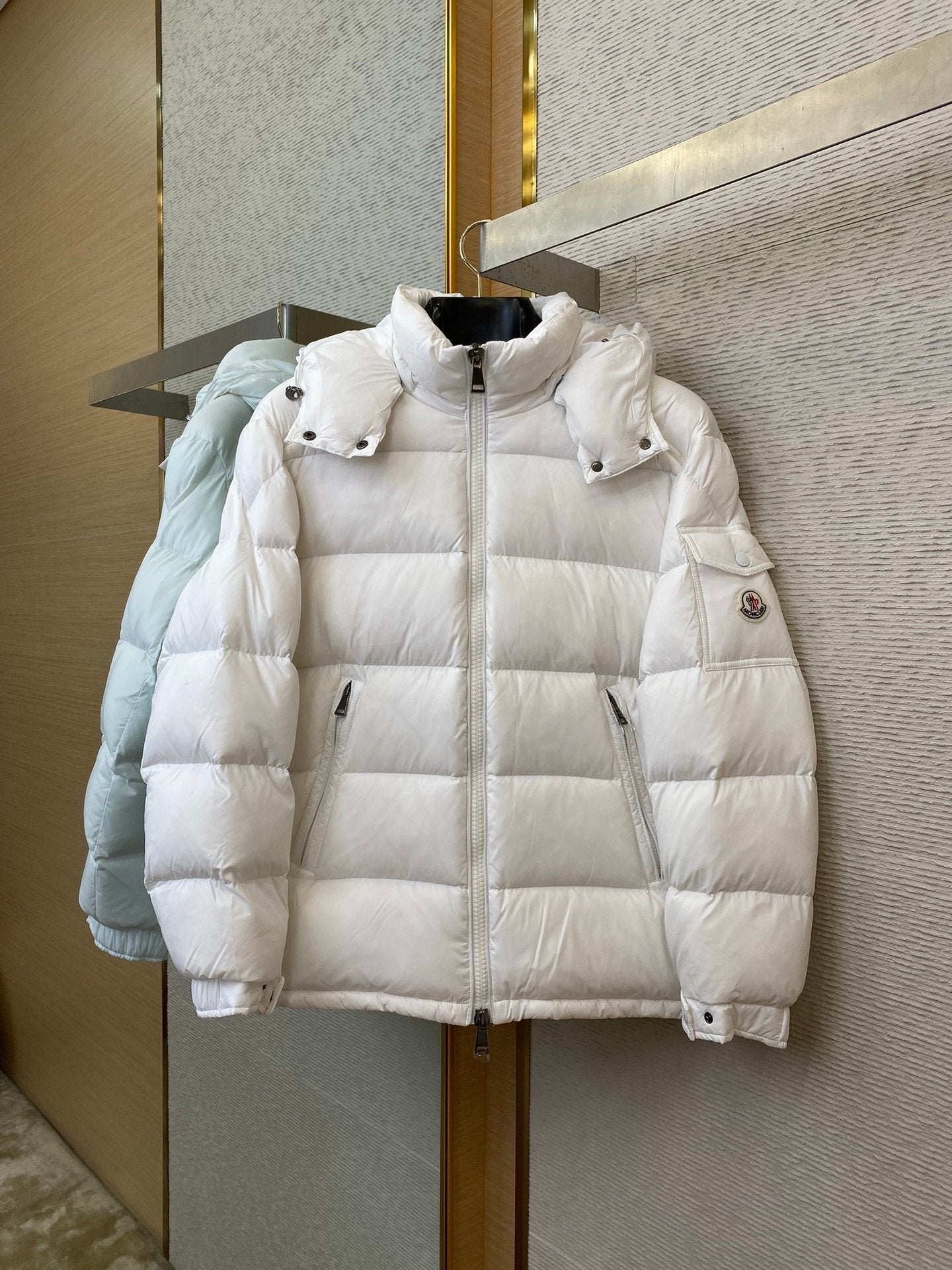 Moncler Maya  Hooded Down Jacket Off-White