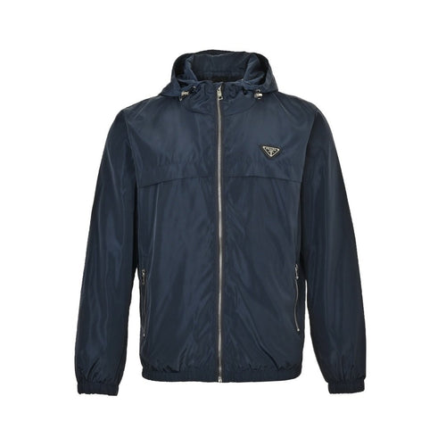 Prada Re-Nylon Hooded Jacket Navy
