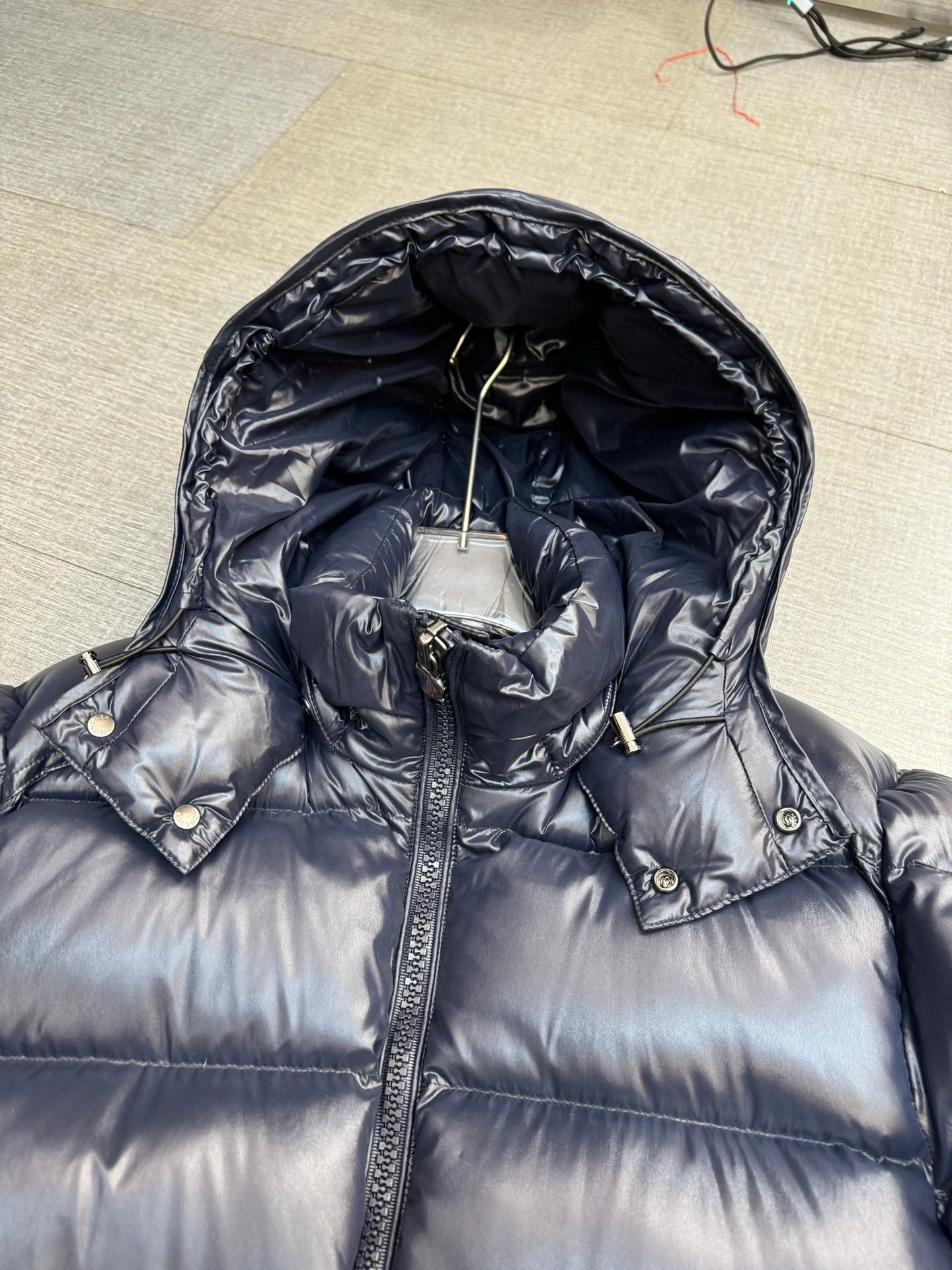 Moncler Maya  Hooded Down Jacket Navy Blue