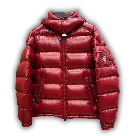 Moncler Maya Hooded Down Jacket Burgundy