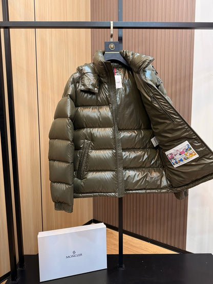 Moncler Maya Hooded Down Jacket Olive Green