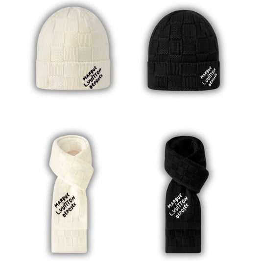 Louis Vuitton Damier Snug Sjaal &amp; Muts Sets