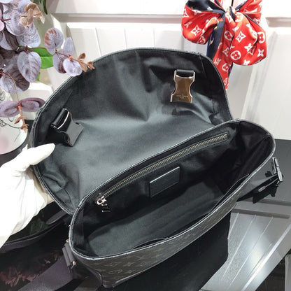 Louis Vuitton Voyager Monogram Messenger Bag Black