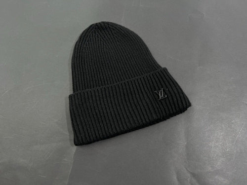 Louis Vuitton Black Wool Mini Logo Beanie
