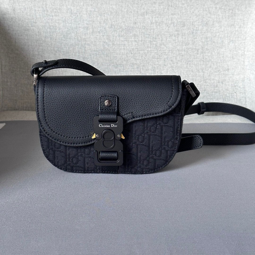 Dior Oblique Mini Saddle Messenger Bag Black