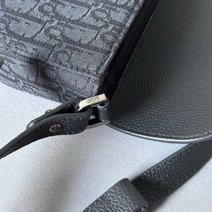 Dior Oblique Mini Saddle Messenger Bag Black