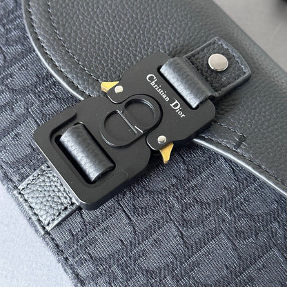 Dior Oblique Mini Saddle Messenger Bag Black