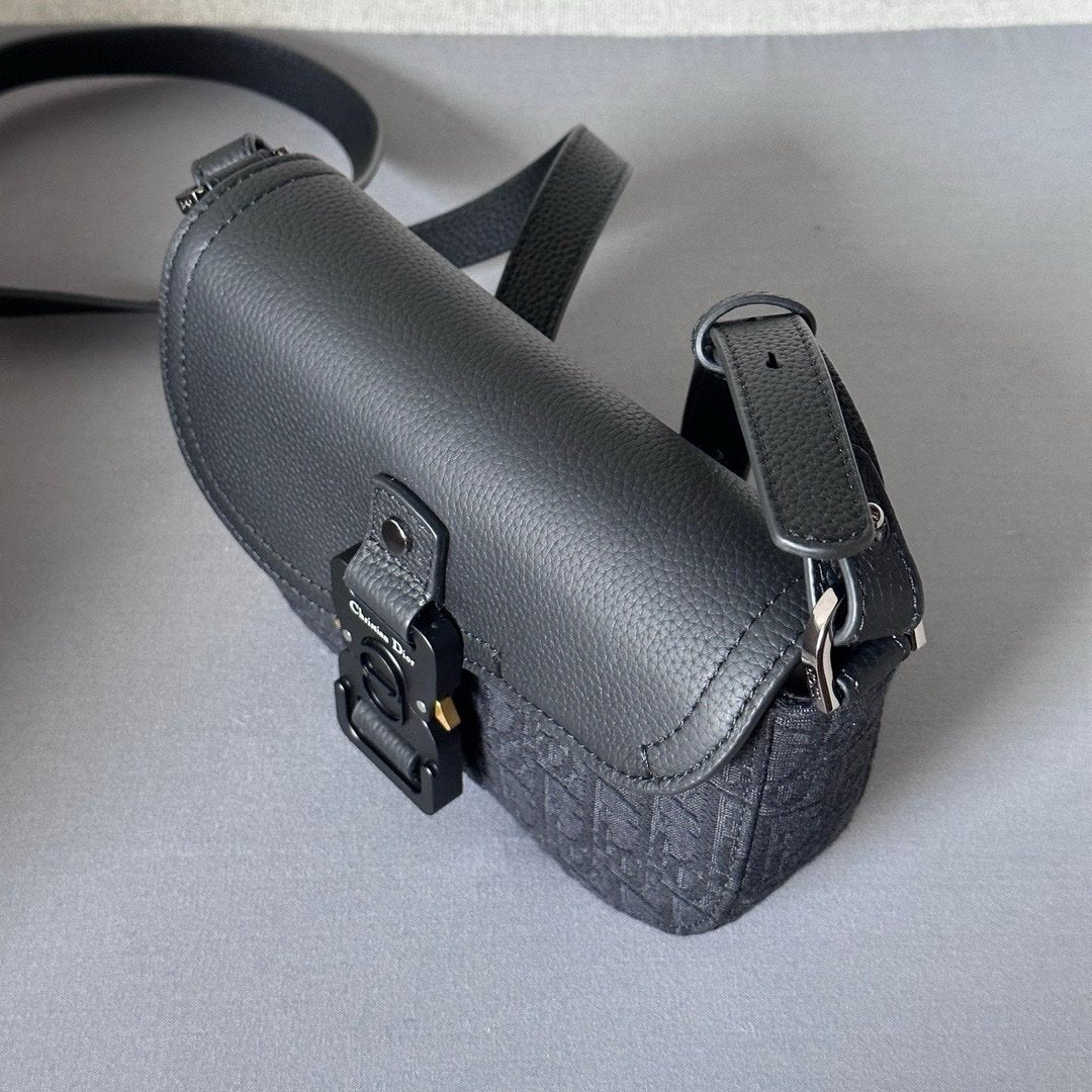 Dior Oblique Mini Saddle Messenger Bag Black