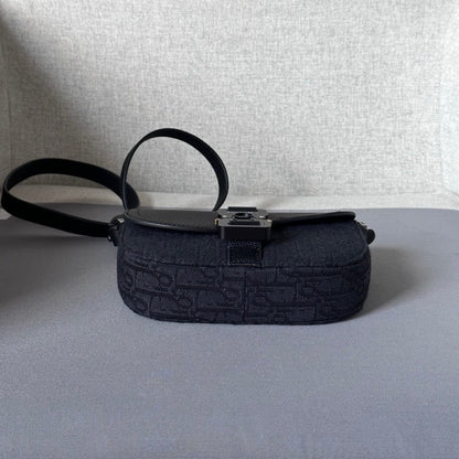 Dior Oblique Mini Saddle Messenger Bag Black