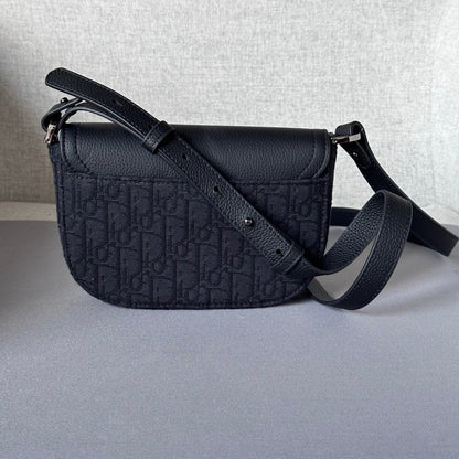 Dior Oblique Mini Saddle Messenger Bag Black