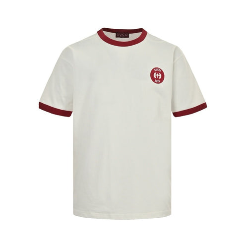 Gucci GG Logo Ringer T-Shirt White Red