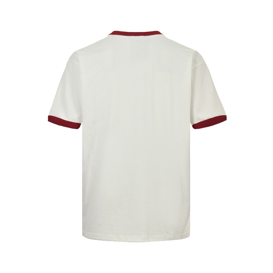 Gucci GG Logo Ringer T-Shirt White Red