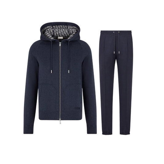 Dior Icon Jacquard Tracksuit Cashmere &amp; Wool Navy Blue