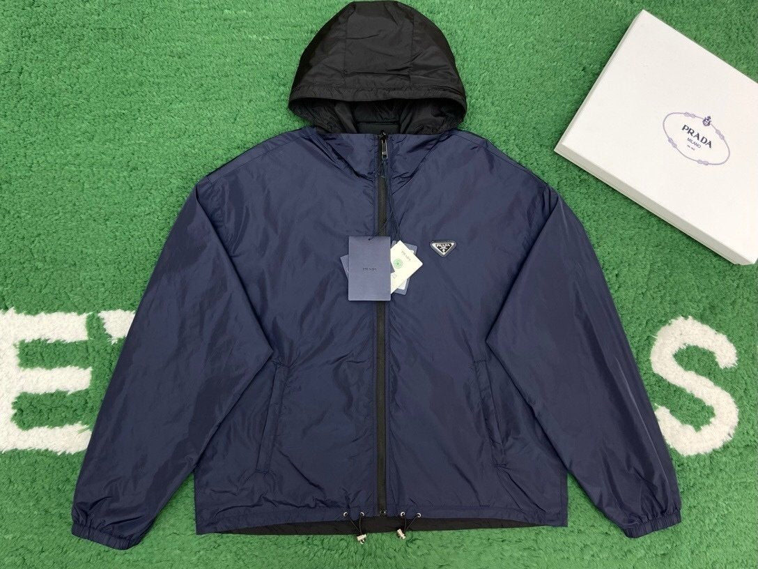 Prada Reversible Re-Nylon Windbreaker Black/Blue