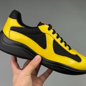Prada Americas Cup Black & Yellow Trainers Patent