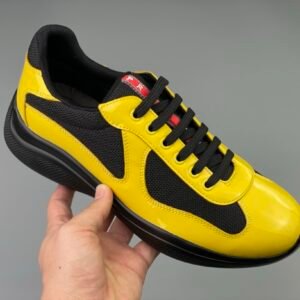 Prada Americas Cup Black & Yellow Trainers Patent